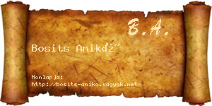 Bosits Anikó névjegykártya